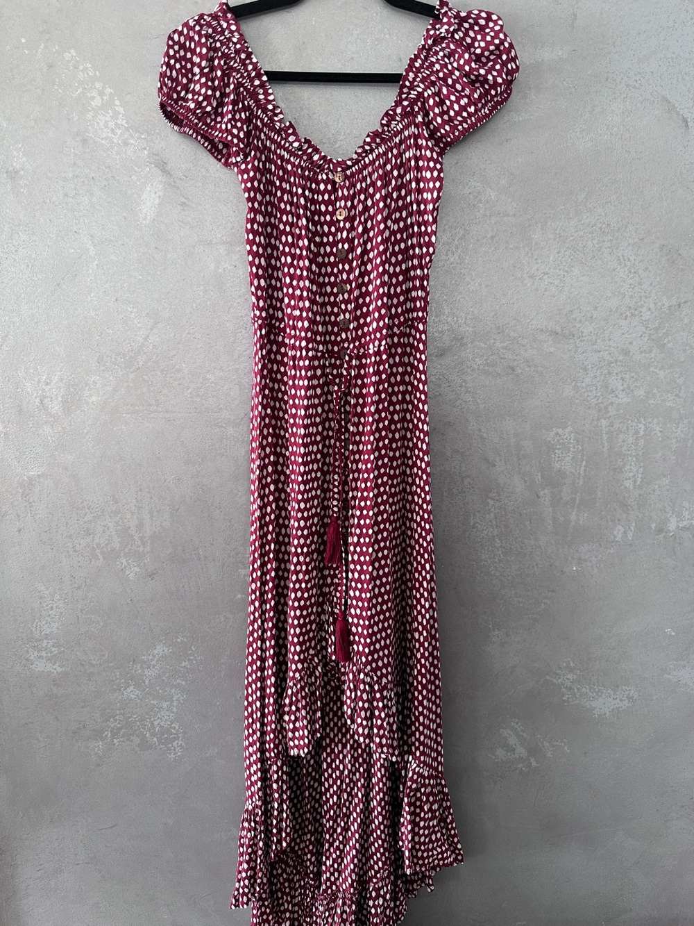 TIARE HAWAII DARK RED MAXI DRESS ONE SIZE